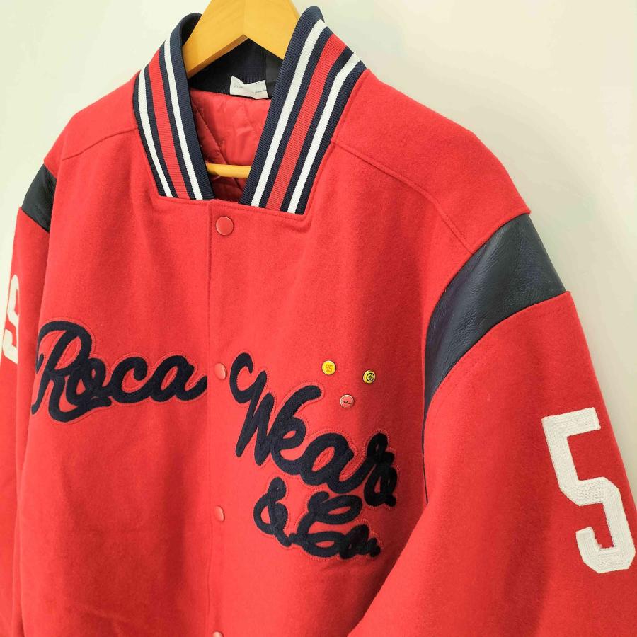 Rocawear(ロカウェア) フロント フェルト ロゴ レザー切替 スタジャン