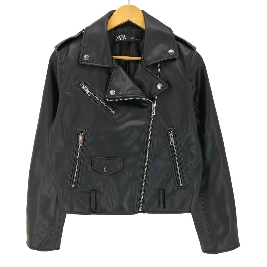 ZARA（ザラ） フェイクレザー ダブルライダースジャケット レディース