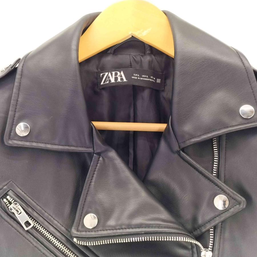 ZARA（ザラ） フェイクレザー ダブルライダースジャケット レディース