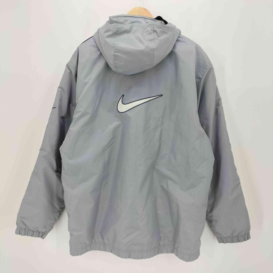 ナイキ★00s インテル 刺繍ロゴ 裏フリース 中綿 ナイロンジャケット 紺 M NIKE（ナイキ） 00s グレータグ スウッシュロゴ刺繍 裏地フリース