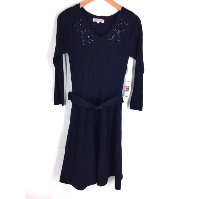 アプワイザーリッシェ Apuweiser Riche モール刺繍フレアニットワンピース レディース 2 中古 ブランド古着バズストア 0907 ブランド古着販売のbazzstore 通販 Yahoo ショッピング