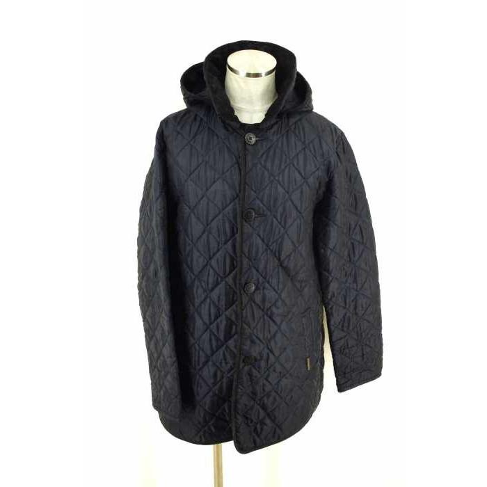 有名ブランド サイズ42 メンズ キルティングコート Lavenham ラベンハム ポリエ コットン ネイビー ラベンハムlavenham コーデュロイ切替 ブランド古着バズストア 中古 コート アウター Dagl Tg
