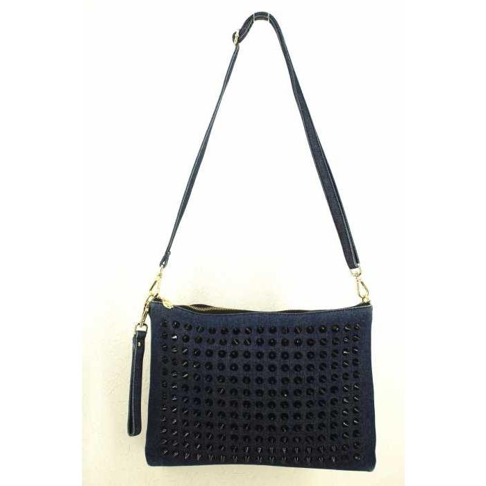 Diavel ディアベル ショルダーバッグ メンズ サイズ表記無 デニム地スタッズショルダーバッグ 中古 ブランド古着バズストア ブランド古着販売のbazzstore 通販 Yahoo ショッピング