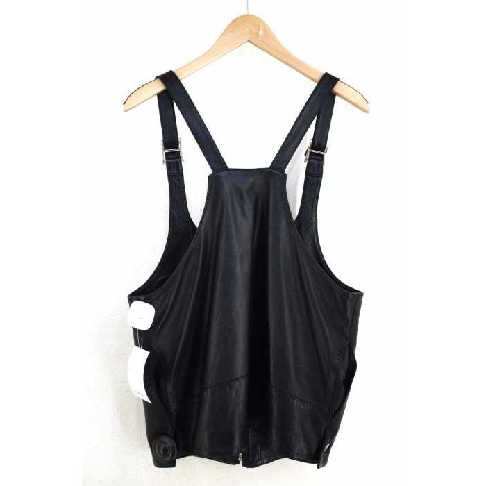 安心発送 黒系 サベージ Sub Age ブランド古着バズストア 中古 レザーベスト サイズfree メンズ レザージャケット Sub Age サベージ ラムレザー シルバー系 ジャケット