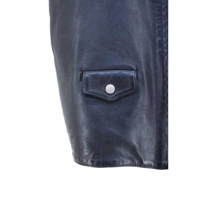 安心発送 黒系 サベージ Sub Age ブランド古着バズストア 中古 レザーベスト サイズfree メンズ レザージャケット Sub Age サベージ ラムレザー シルバー系 ジャケット