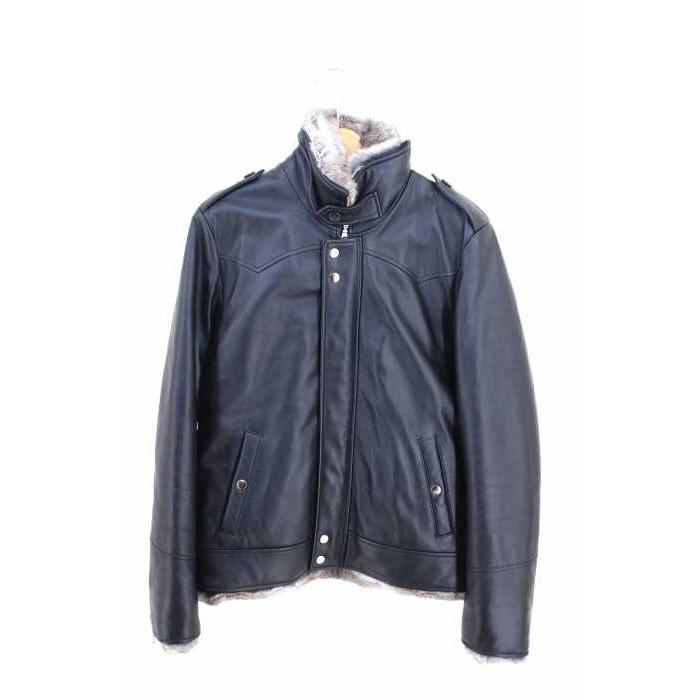 激安本物 レザージャケット Freedom フリーダム シープ ポリエステル 黒系 フリーダム Freedom メンズ ブランド古着バズストア 中古 中綿ラムレザーシングルライダース サイズ表記無 ジャケット