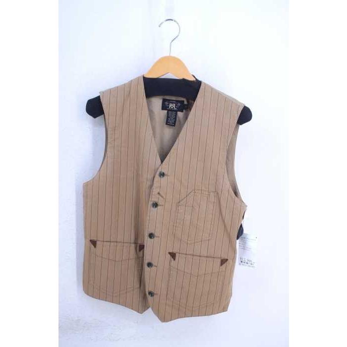 オイルペイント rrl ダブルアールエル ベスト ジレ ストライプ 試着