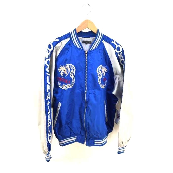 新品入荷 ジャケット メンズスカジャン Used古着 ユーズドフルギ青系 白 ユーズドフルギ Used古着 Romantic Face Yokosuka Japan スーベニアジャケ 中古 ブランド古着バズストア 1102 Www Threeriversofs Com