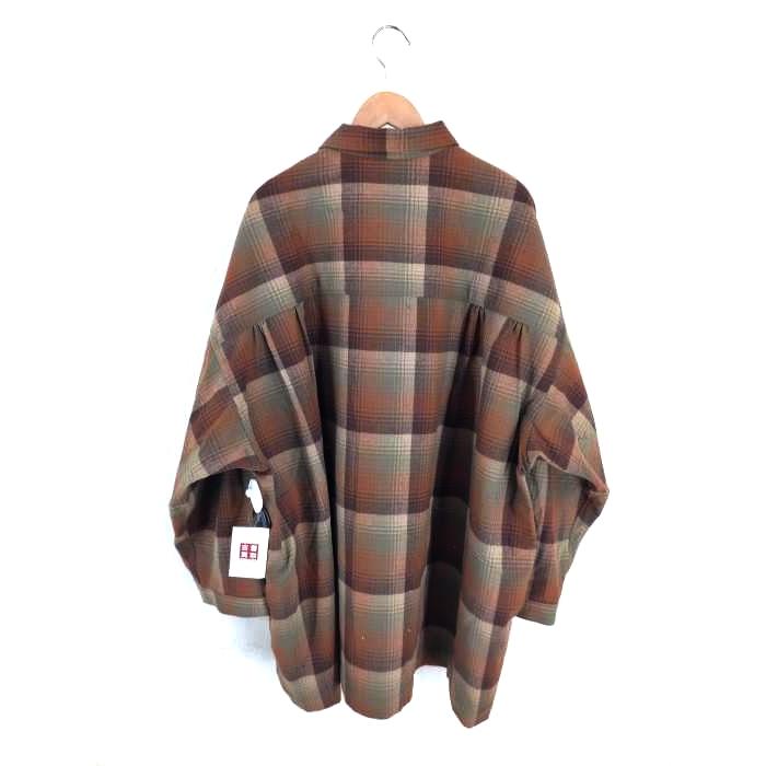 デラックス DELUXE 19AW PONCHO チェック柄ウールプルオーバーポンチョ