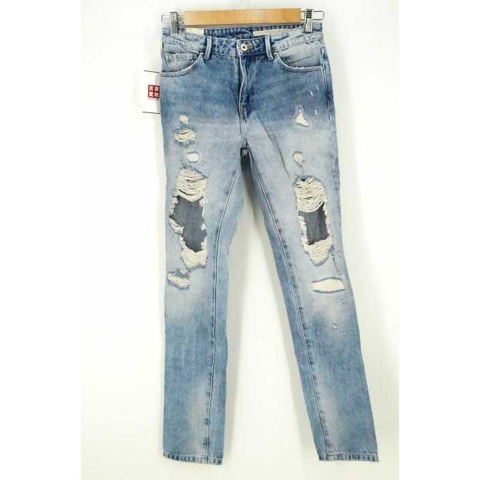 Zara ザラ デニムパンツ レディース サイズeur34 Usa02 Mex24 クラッシュデニムパンツ 中古 ブランド古着バズストア ブランド古着販売のbazzstore 通販 Yahoo ショッピング