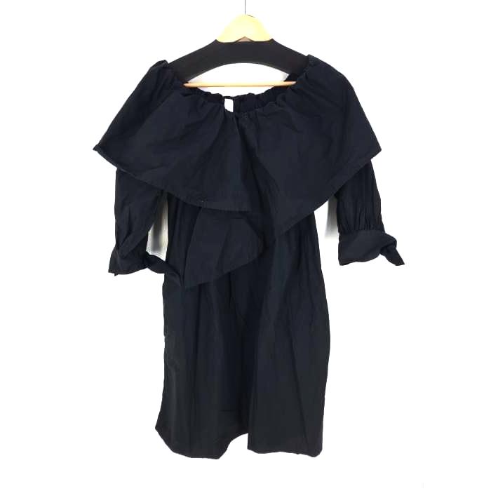 merlette Merlette(マーレット) ブラックフリルワンピース オフ  