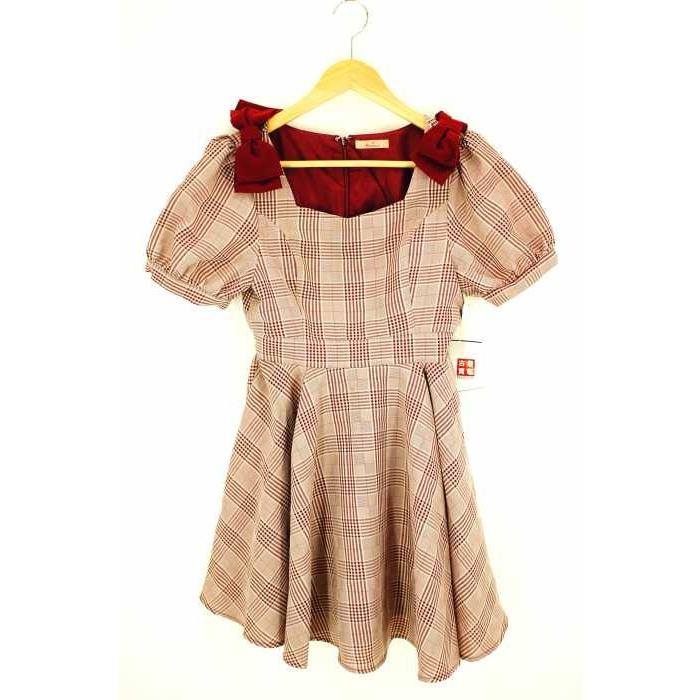 レディース ワンピース アマベル Amavel チェックリボンワンピース 中古 ブランド古着バズストア 0226 ブランド古着販売のbazzstore 通販 Yahoo ショッピング