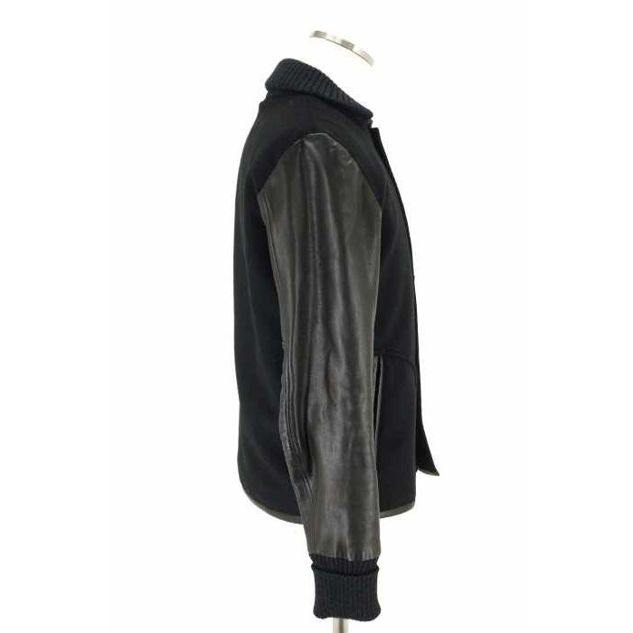 人気の新作 カウレザー切替ウールスタジャン サイズ3 メンズ スタジャン Slowgun スロウガン ウール コットン ブラック スロウガンslowgun 中古 ブランド古着バズストア ジャケット