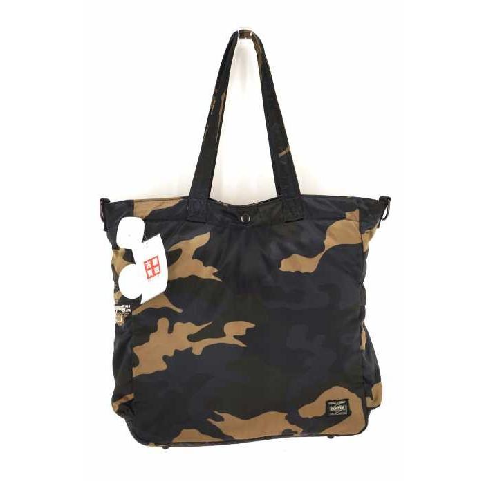 芸能人愛用 Porter ポーター 黒系 緑系 ポーター Porter トートバッグ メンズ サイズ表記無 2way Tote Bag 中古 ブランド古着バズストア バッグ