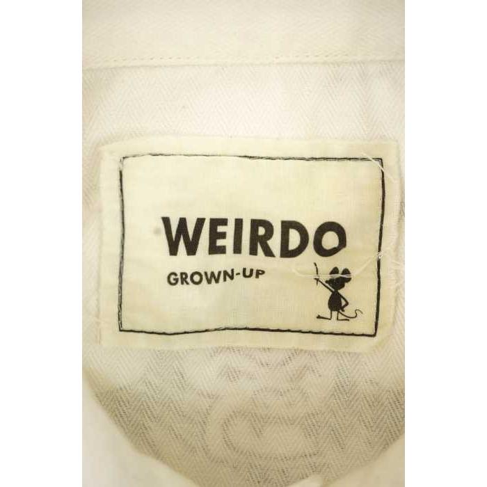 ネット限定 ウィアード コットン 100 白系 黒系 ウィアード Weirdo Weirdo ブランド古着バズ 中古 Jacketヘリンボーンプリント Mania Cartoon サイズjpn L メンズ カバーオール ジャケット