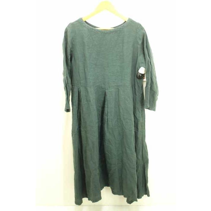 大きい割引 マキシワンピース Robe Nest ネストローブ リネン 100 緑系 ネストローブ Robe Nest レディース ブランド古着バズストア 中古 リネンタックワンピース サイズ表記無 トップス