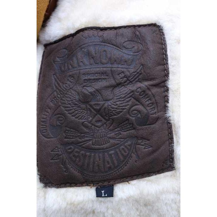 アンノウンデスティネーション Unknown Destination ムートンコート メンズ サイズ表記無 2way レザー切替ムートンジャケット 中 ブランド古着販売のbazzstore 通販 Yahoo ショッピング