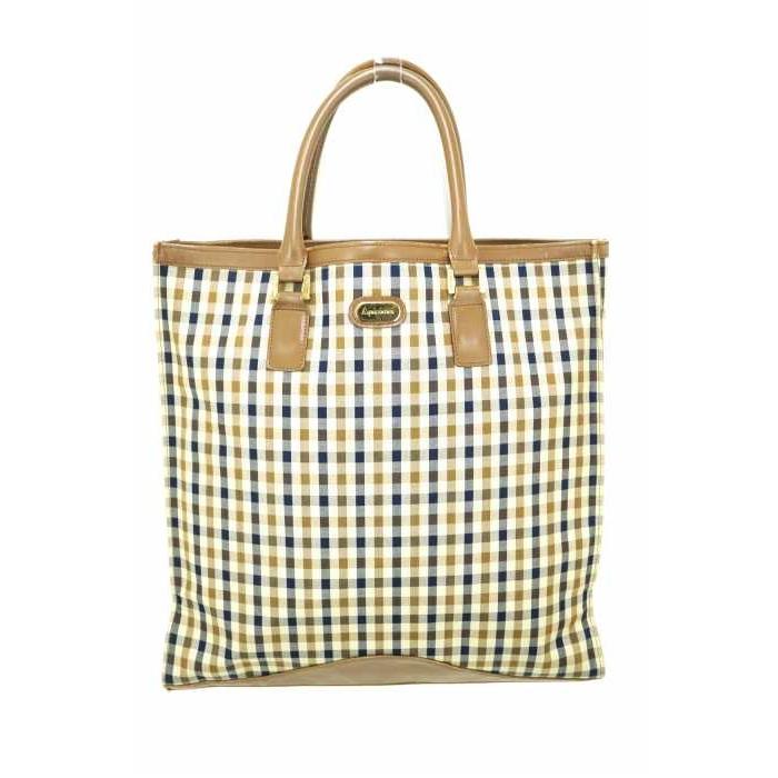 アクアスキュータム Aquascutum クラブチェック柄 レザー切替 キャンバストートバッグ メンズ 中古 ブランド古着バズストア 1104 ブランド古着販売のbazzstore 通販 Yahoo ショッピング