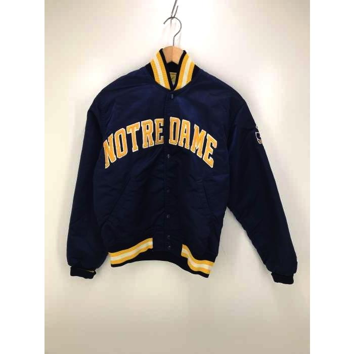 低価格の スターター黄系 Starter メンズスタジャン 青系 2103 中古 M メンズ Notredameサテンスタジャン Starter スターター ジャケット Smssvg Org