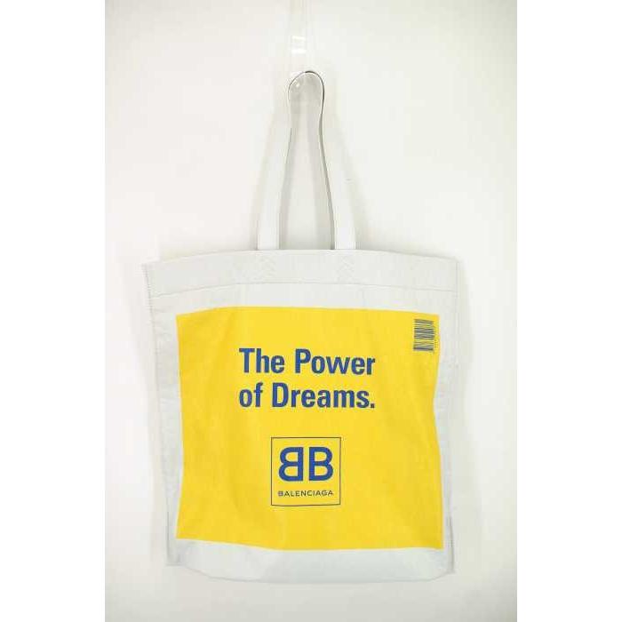 国内発送 The サイズ表記無 メンズ トートバッグ Balenciaga バレンシアガ 白系 黄系 バレンシアガ Balenciaga Power スー Bags Supermarket Dreams Of バッグ Smssvg Org