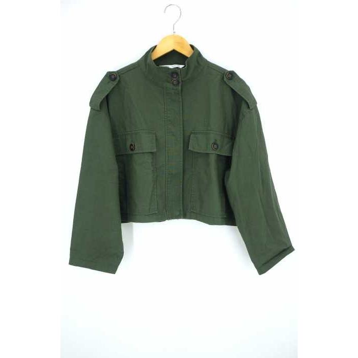 ザラ Zara ミリタリージャケット レディース サイズimport M スタンドカラー 中古 ブランド古着バズストア ブランド古着販売のbazzstore 通販 Yahoo ショッピング
