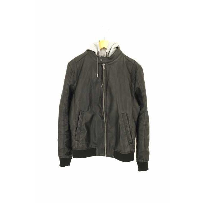 メンズ革ジャン レザージャケット ザラ Zara サイズimport M フード付き フェイクレザージャケッ 中古 ブランド古着バズストア 0122 ブランド古着販売のbazzstore 通販 Yahoo ショッピング