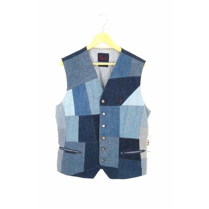 メンズべスト ジレ パパス Papas サイズimport L デニム パッチワーク 再構築 ベスト 中古 ブランド古着バズストア 0119 ブランド古着販売のbazzstore 通販 Yahoo ショッピング
