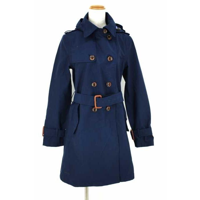 500円引きクーポン エーグルaigle ネイビー ナイロン Aigle エーグル コート レディース サイズm フード付きgore Tex ゴアテックス トレンチコート 中古 ブランド古着バズストア 3001 コート アウター