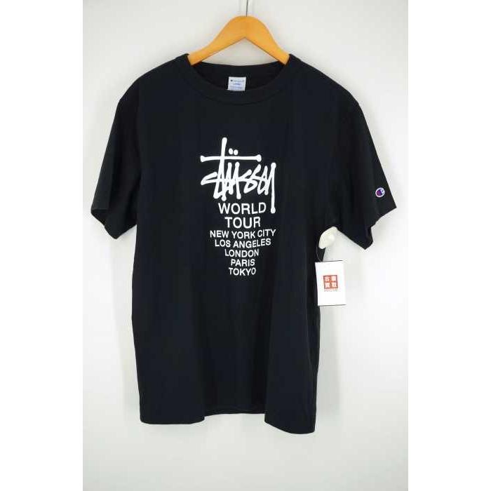 ステューシー チャンピオン STUSSY × Champion クルーネックTシャツ メンズ サイズL World Tour Tee ワールドツアー｜bazzstore