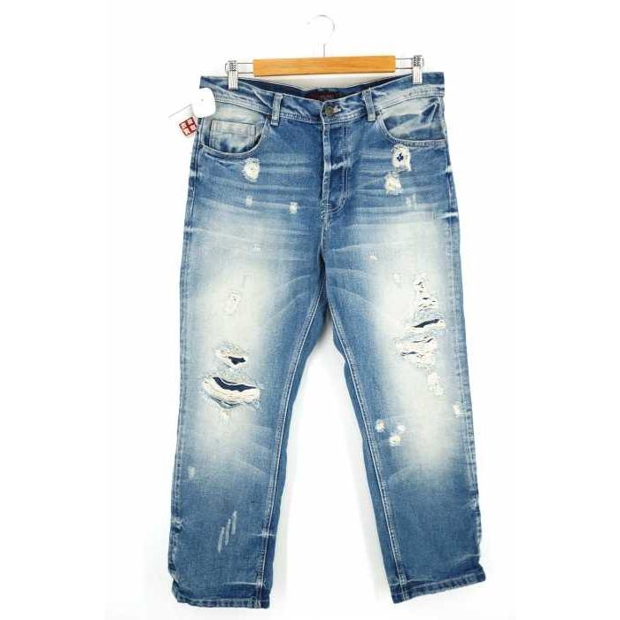 ザラマン Zara Man デニムパンツ メンズ サイズeur 42 44 ダメージ加工 中古 ブランド古着バズストア ブランド古着販売のbazzstore 通販 Yahoo ショッピング