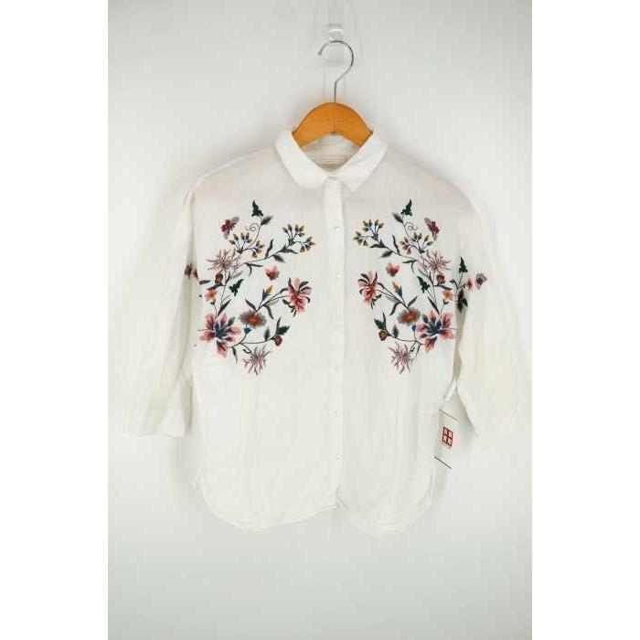 ザラ Zara 刺繍7分丈シャツ レディース Xs 中古 古着 ブランド古着販売のbazzstore 通販 Yahoo ショッピング
