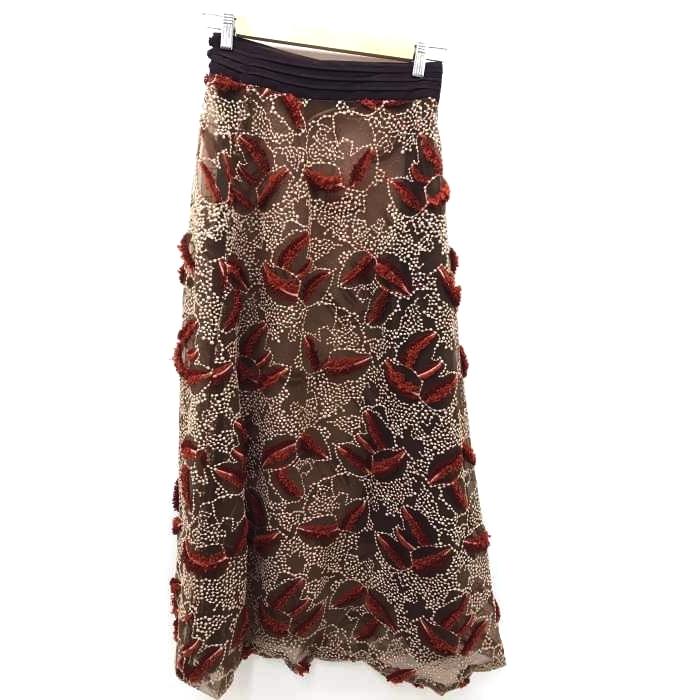 リリーブラウン Lily Brown フェザー柄刺繍ロングスカート レディース 0 中古 ブランド古着販売のbazzstore 通販 Yahoo ショッピング