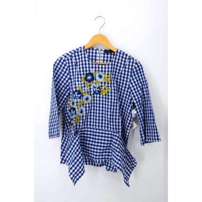 ザラ ウーマン Zara Woman ギンガムチェック エンブロイダリーブラウス シャツ ブラウス レディース M 中古 ブランド古着販売のbazzstore 通販 Yahoo ショッピング