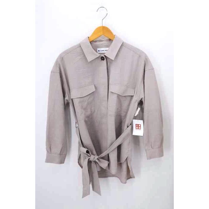 グローバルワーク Global Work ダブルポケット ベルト付き オーバーシャツ レディース Free 中古 ブランド古着販売のbazzstore 通販 Yahoo ショッピング