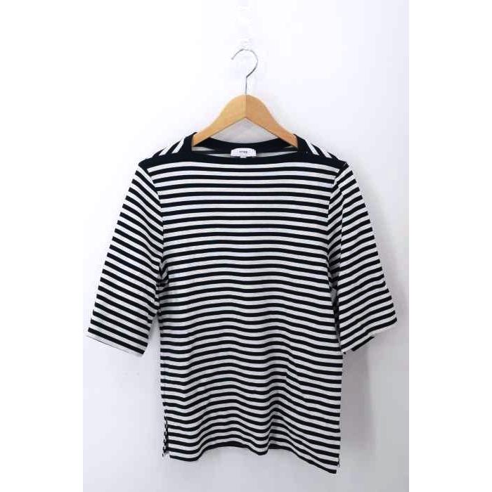 ハイク Hyke サイドスリットボートネックボーダーカットソー レディース 1 中古 ブランド古着バズストア 0911 ブランド古着販売のbazzstore 通販 Yahoo ショッピング