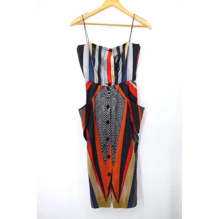 ジョナサン サンダース Jonathan Saunders サテン総柄キャミワンピース レディース 38 中古 1125 ブランド古着販売のbazzstore 通販 Yahoo ショッピング