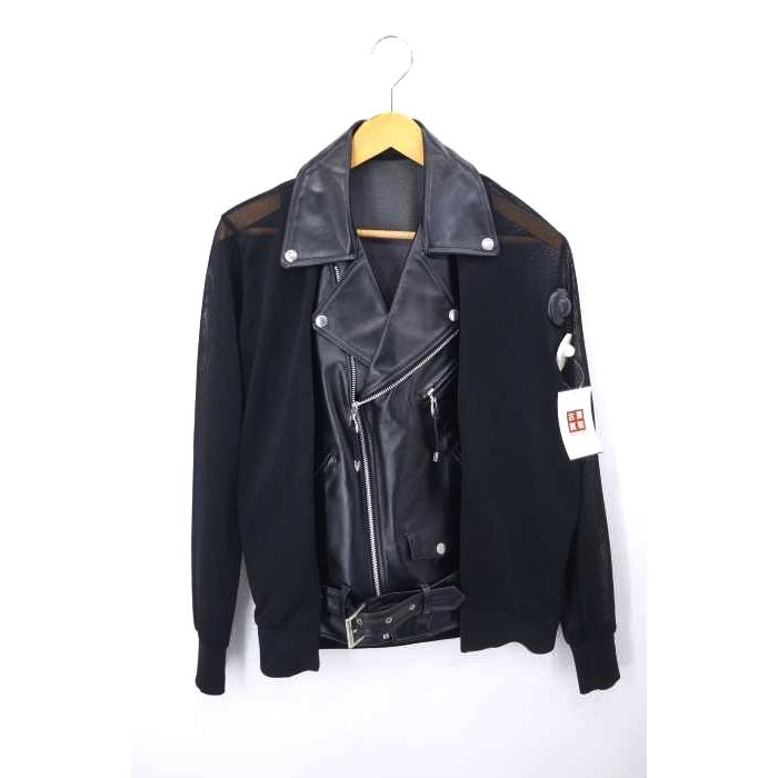 トーガビリリース Toga Virilis 15ss メッシュニットドッキングホースレザーライダースジャケット メンズ 46 中古 1126 ブランド古着販売のbazzstore 通販 Yahoo ショッピング