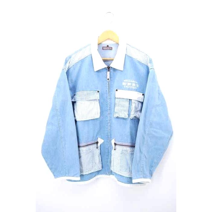 格安saleスタート ジャケット メンズカバーオール Used古着 ユーズドフルギ青系 ユーズドフルギ Used古着 Naf Naf パッチワークデニムカバーオール メンズ Free 中古 Www Threeriversofs Com