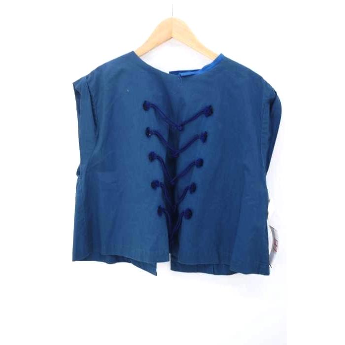 ユウミアリア Yuumi Aria チャイナボタンデザインノースリーブトップス