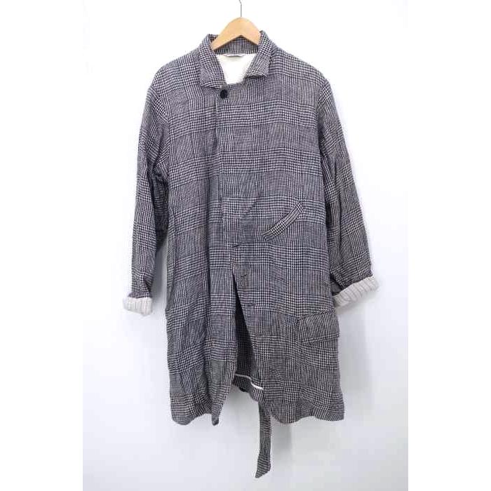 限定特価 メンズ ブランド古着バズストアbazzstore 古着 中古 2 メンズ ボタンレスリネンガウントレンチコート 千鳥格子柄 Ford J W Bed ベッドフォード コート アウター