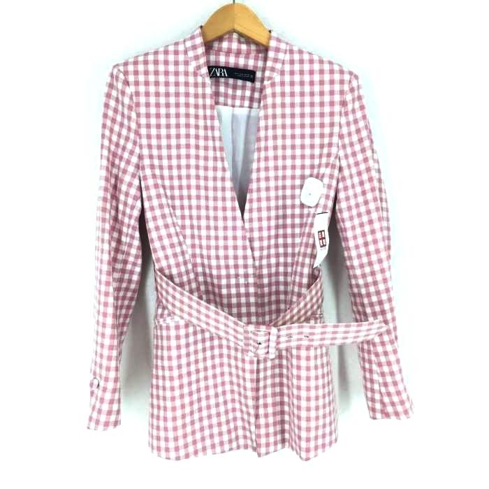 ザラ ZARA ギンガムチェックブレザー テーラードジャケット レディース S 中古 201228  :8118765593476:ブランド古着販売のBAZZSTORE - 通販 - Yahoo!ショッピング