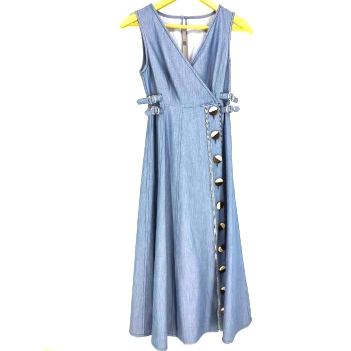 ハーリップトゥ Her lip to Denim Wrap-effect Midi Dress トップス 