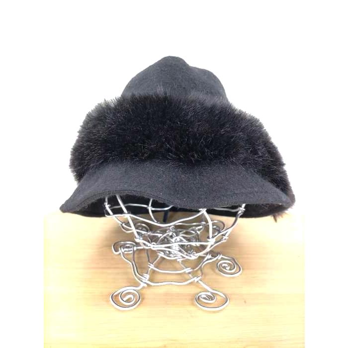 ★新品・タグ付き★アシーナニューヨーク　ファー付き　ウールハット　グレー Athena New York Magnolia | 57cm(57) Black (01) | Athena New York