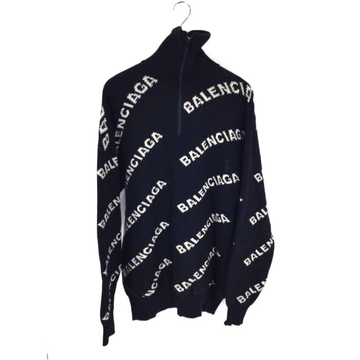 バレンシアガ Balenciaga 18aw ジャガードロゴハーフジップオーバーサイズニット メンズ M 中古 ブランド古着バズストア 1009 ブランド古着販売のbazzstore 通販 Yahoo ショッピング