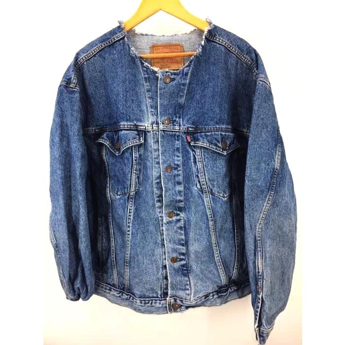リーバイス Levis リメイクノーカラーバック刺繍デニムジャケット メンズ XL 中古 210203 :8318807353512:ブランド古着販売のBAZZSTORE - 通販 - Yahoo!ショッピング