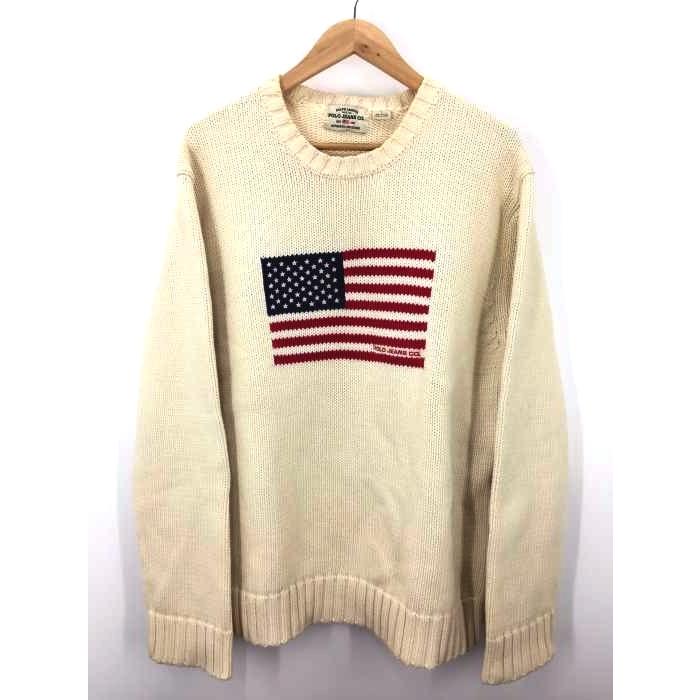 日本正規品 ラルフローレン ポロジーンズ Ralph Lauren Polo Jeans 星条旗 コットンニット メンズ L 中古 数量限定 特売 Www Mysmileteethwhitening Com