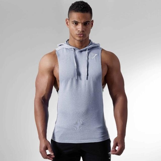 GymShark ジムシャーク Drop Arm Sleeveless Hoodie フーディ - ライト