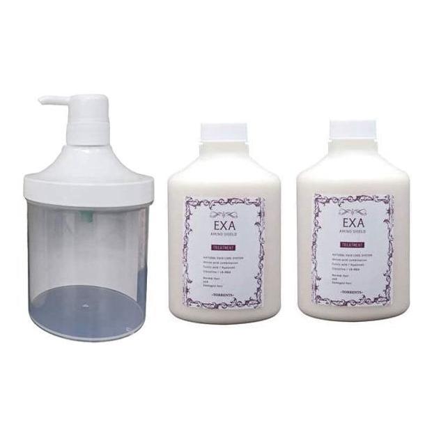 正規品販売商品 トレンツ アミノシールド エクサ トリートメント 600g 詰替え用エコボトル2個+専用容器セット AMINO SHIELD EXA 正規品販売商品 トレンツ アミノシールド エクサ トリートメント 600g