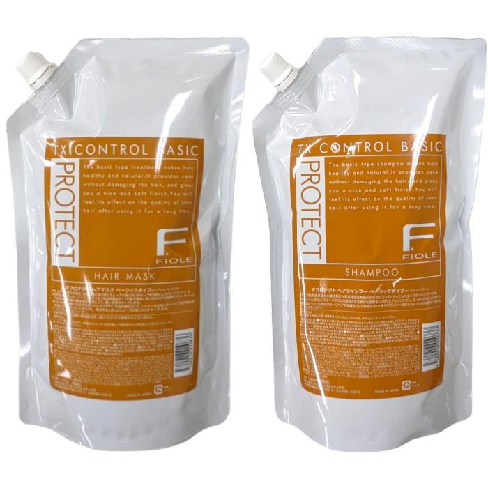 【 詰め替え セット 】フィヨーレ FIOLE Fプロテクト ベーシック シャンプー 1000ml ＆ リッチマスク 1000g リフィル 2セット ベーシック 詰め替え セット フィヨーレ FIOLE Fプロテクト シャンプー