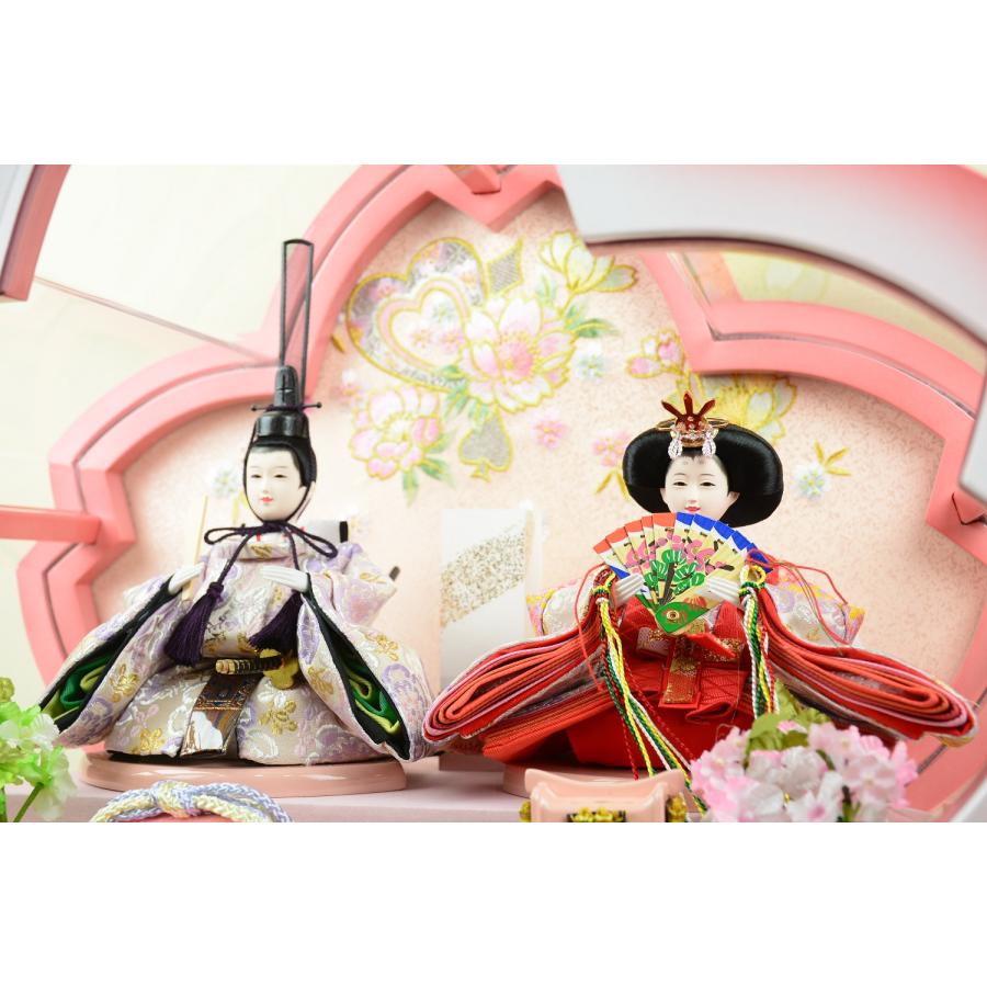 雛人形 平安道翠 親王飾り ケース 桜花 芥子二人 アクリルケース飾り